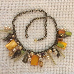 Funky vintage necklace multiple charms